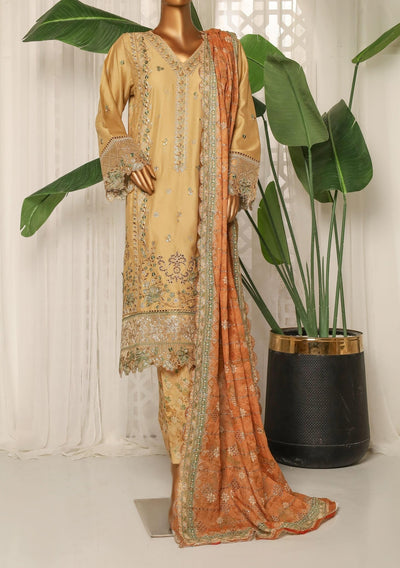 Bin Saeed Ready Made Embroidered Cotton Dress - db29341