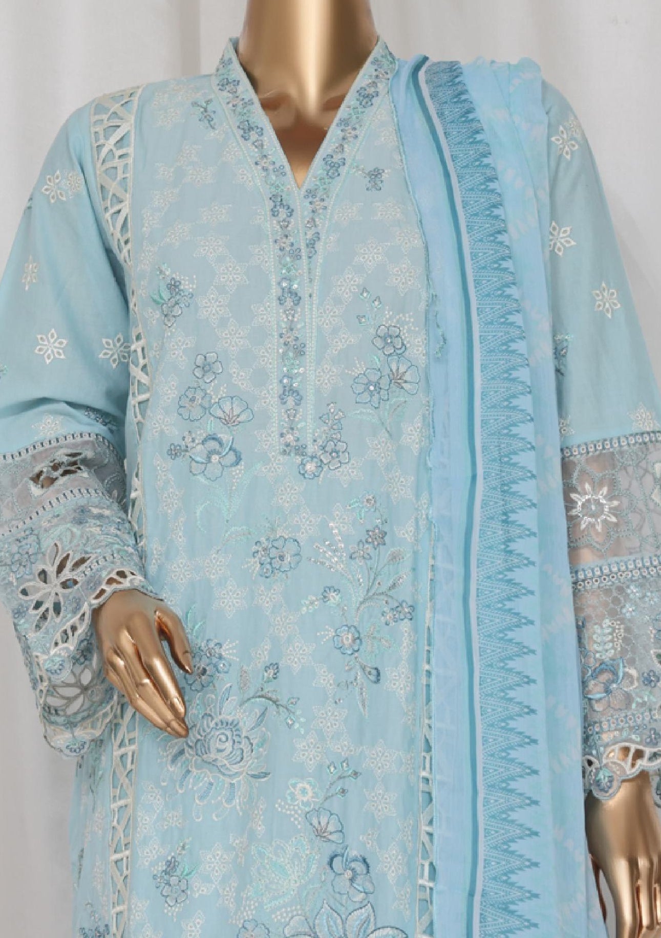 Bin Saeed Ready Made Embroidered Cotton Dress - db28747