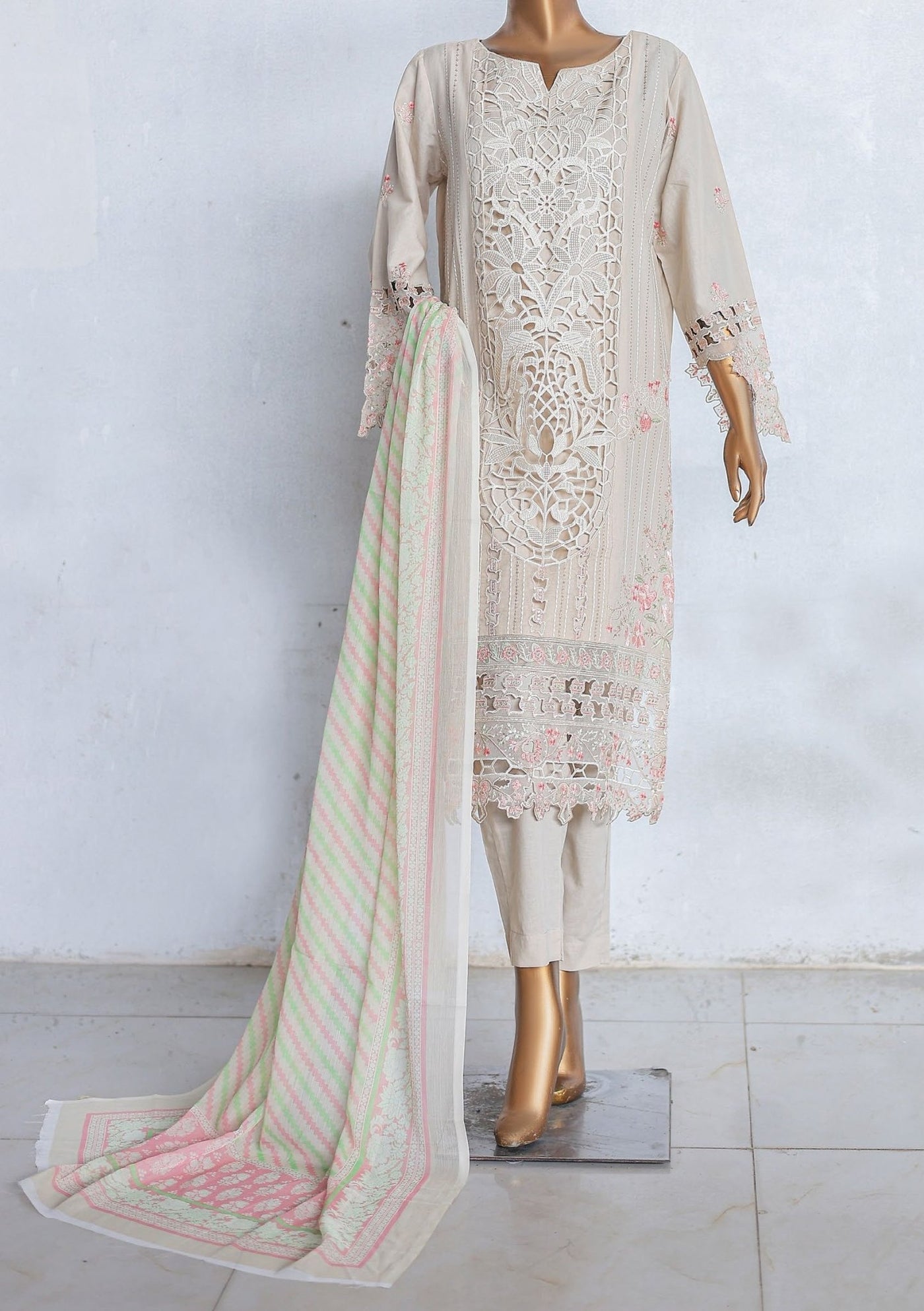 Bin Saeed Ready Made Embroidered Cotton Dress - db27381