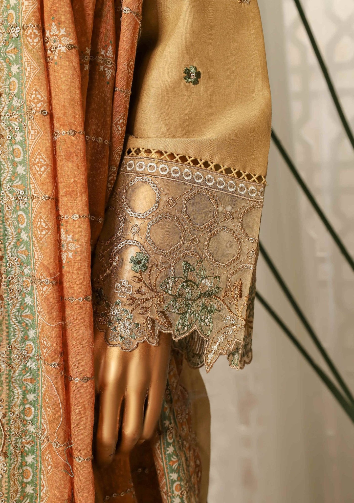 Bin Saeed Ready Made Embroidered Cotton Dress - db29341