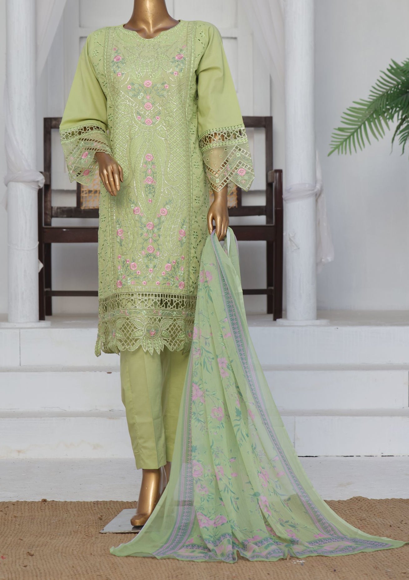 Bin Saeed Ready Made Embroidered Cotton Dress - db27839