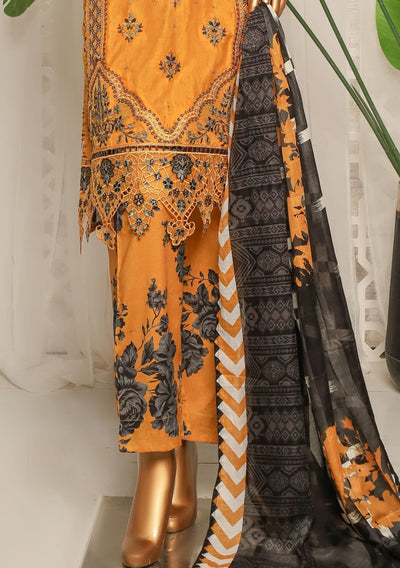Bin Saeed Ready Made Embroidered Cotton Dress - db29338