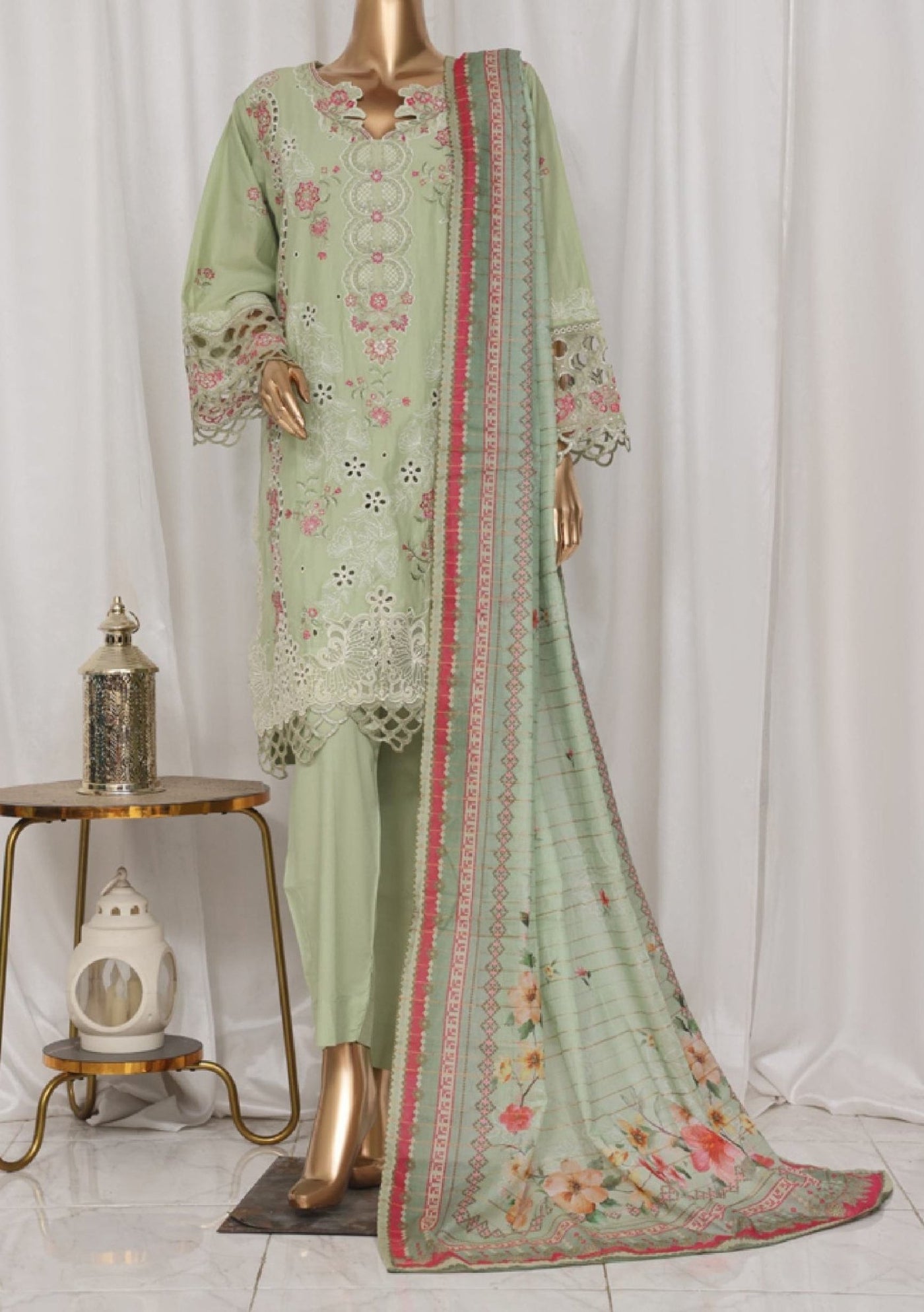 Bin Saeed Ready Made Embroidered Cotton Dress - db28746