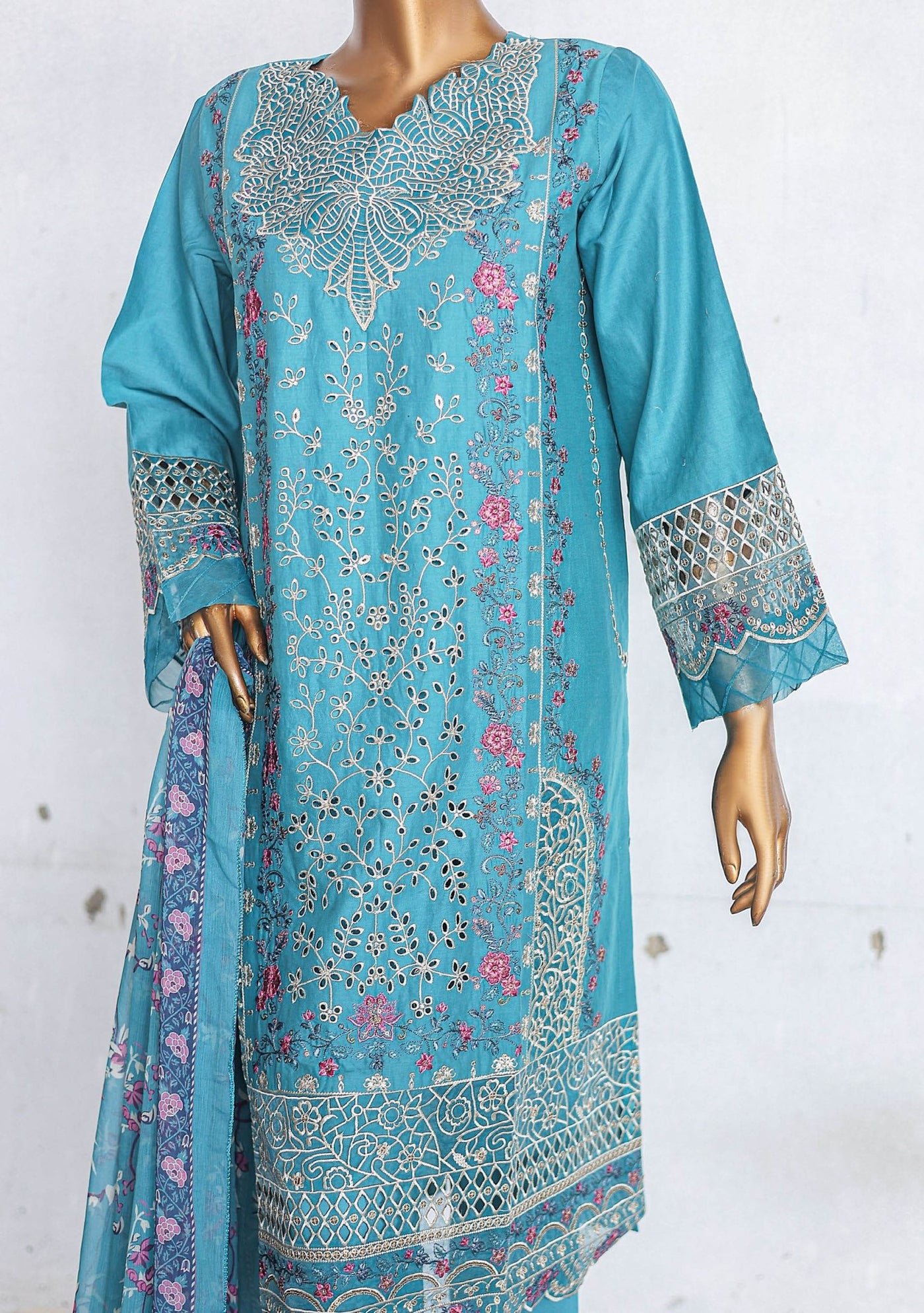 Bin Saeed Ready Made Embroidered Cotton Dress - db27374