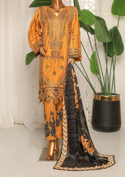 Bin Saeed Ready Made Embroidered Cotton Dress - db29338