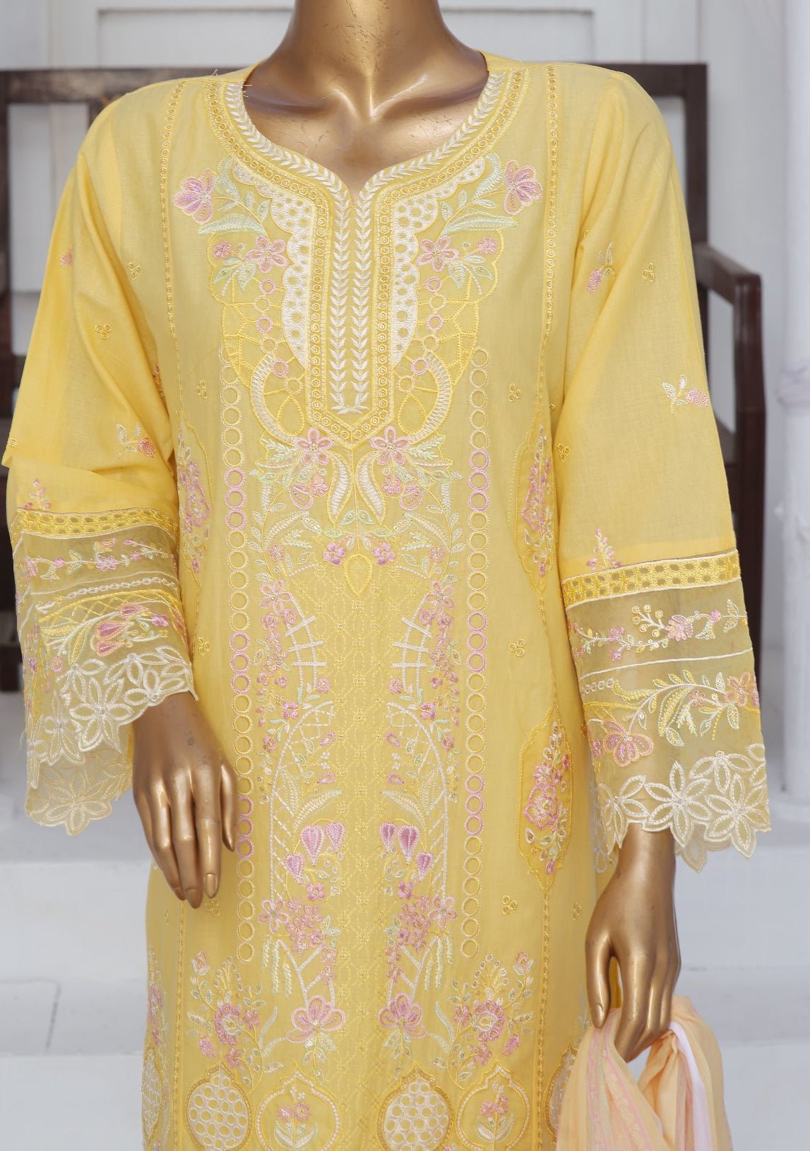 Bin Saeed Ready Made Embroidered Cotton Dress - db27837