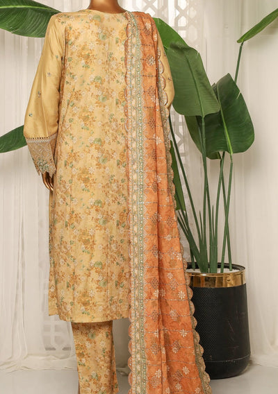 Bin Saeed Ready Made Embroidered Cotton Dress - db29341