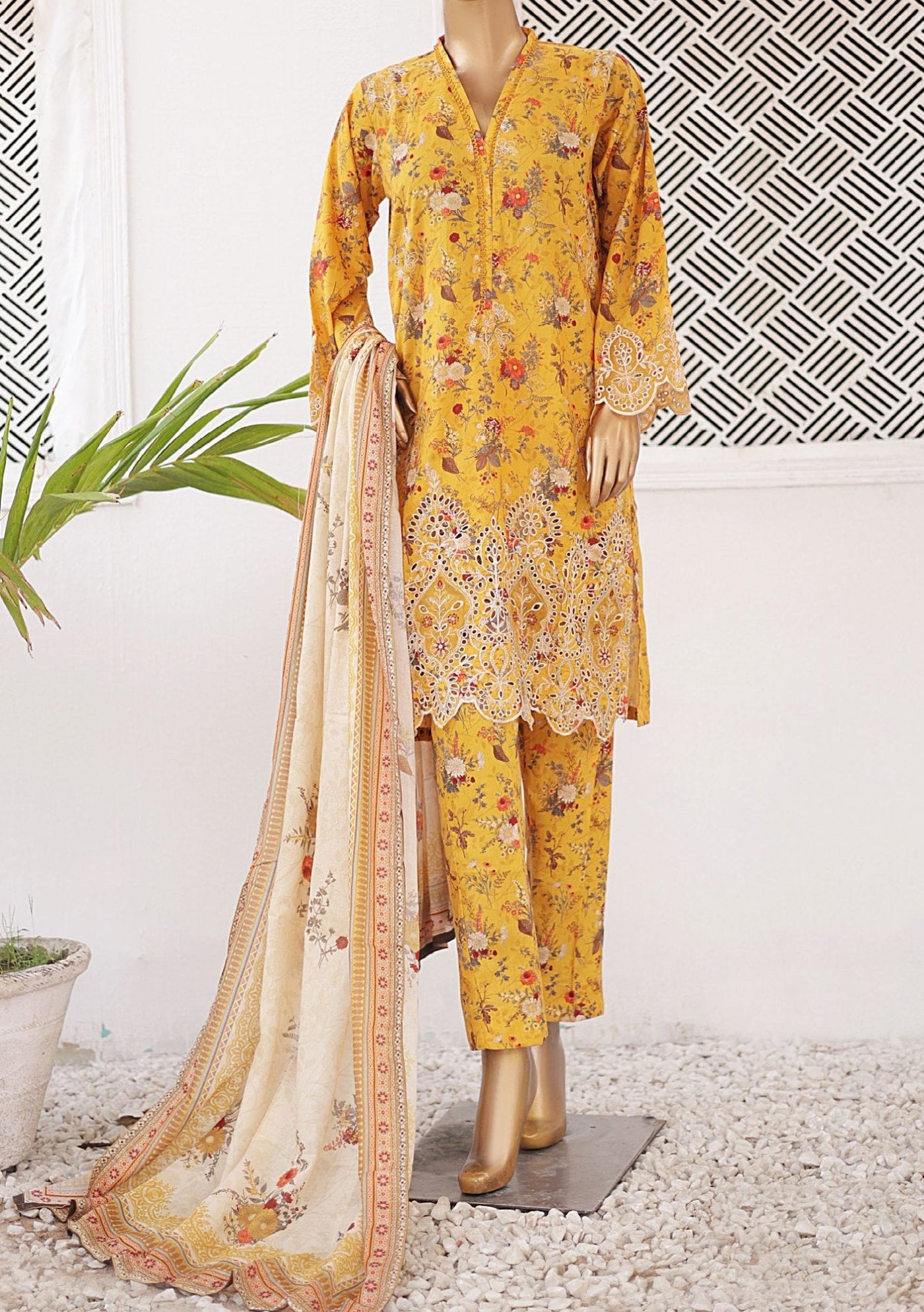 Bin Saeed Ready Made Embroidered Lawn Dress - db25895