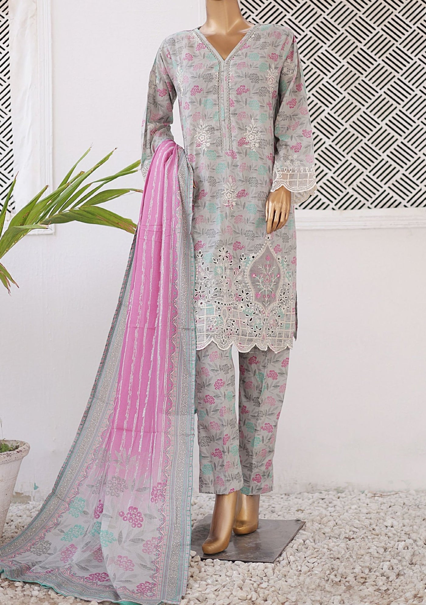 Bin Saeed Ready Made Embroidered Lawn Dress - db25901