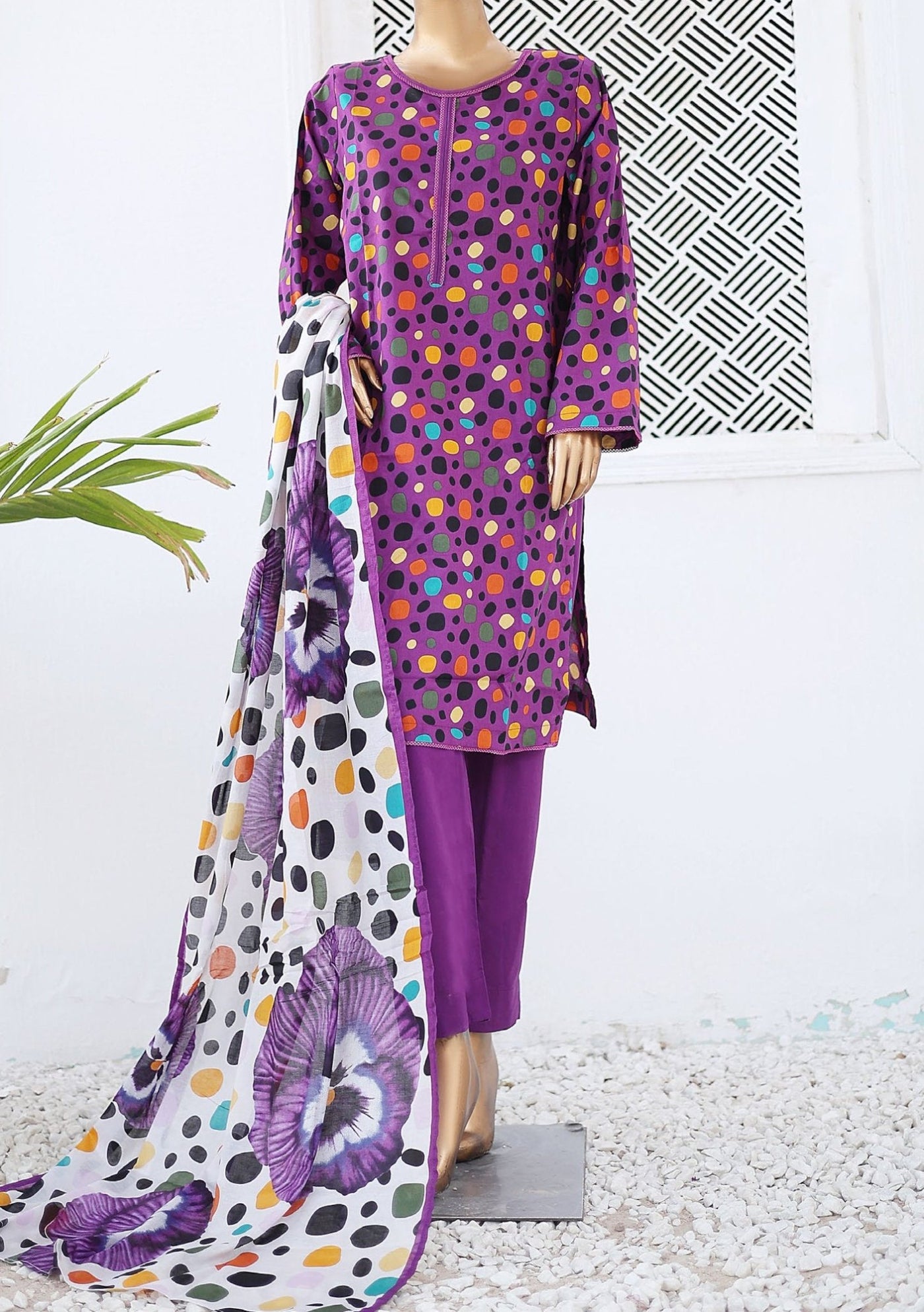 Bin Saeed Ready Made Printed Lawn Dress - db26237