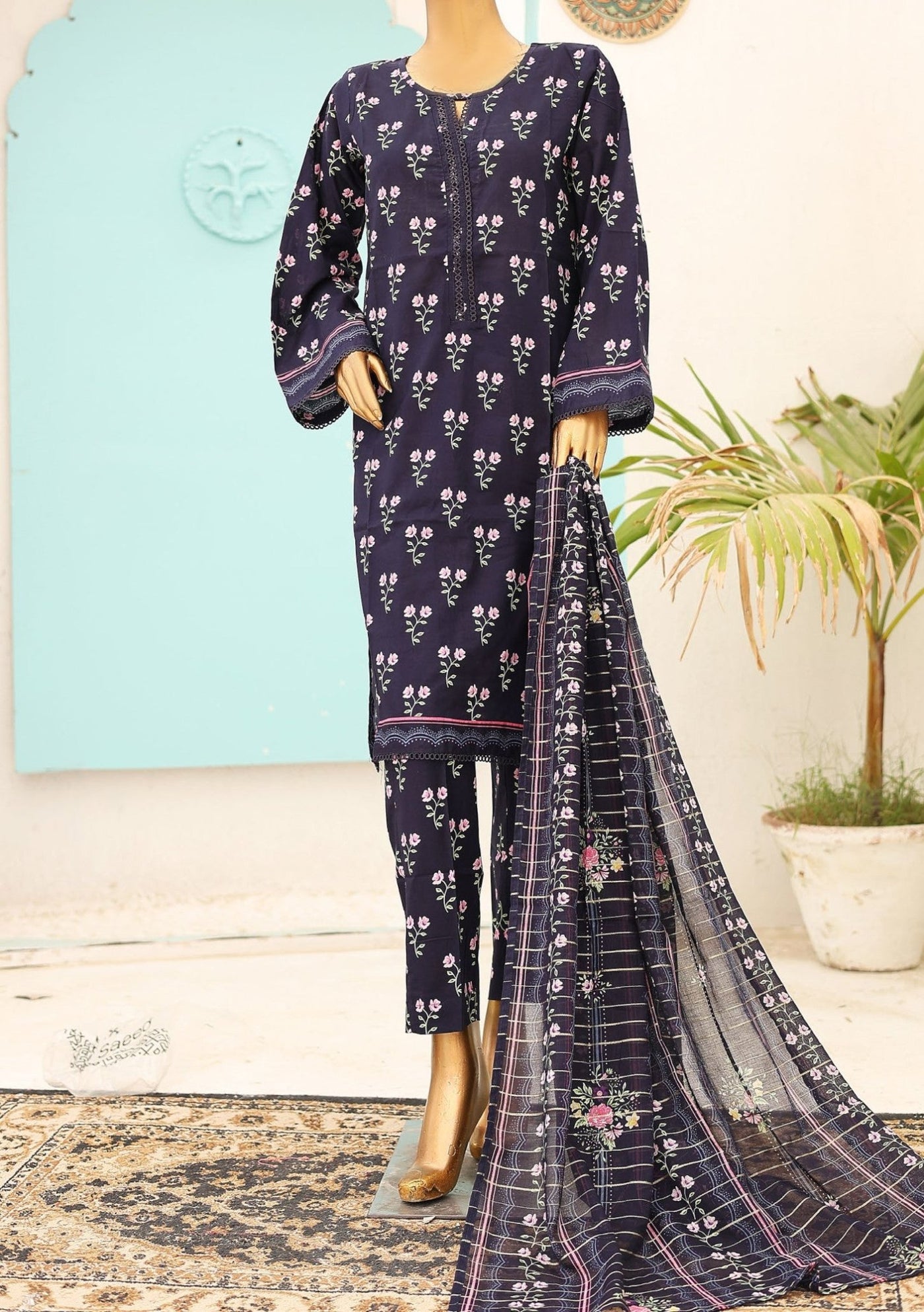 Bin Saeed Ready Made Printed Lawn Dress - db26385