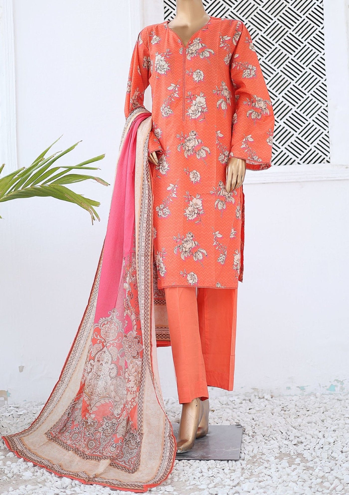 Bin Saeed Ready Made Printed Lawn Dress - db26240