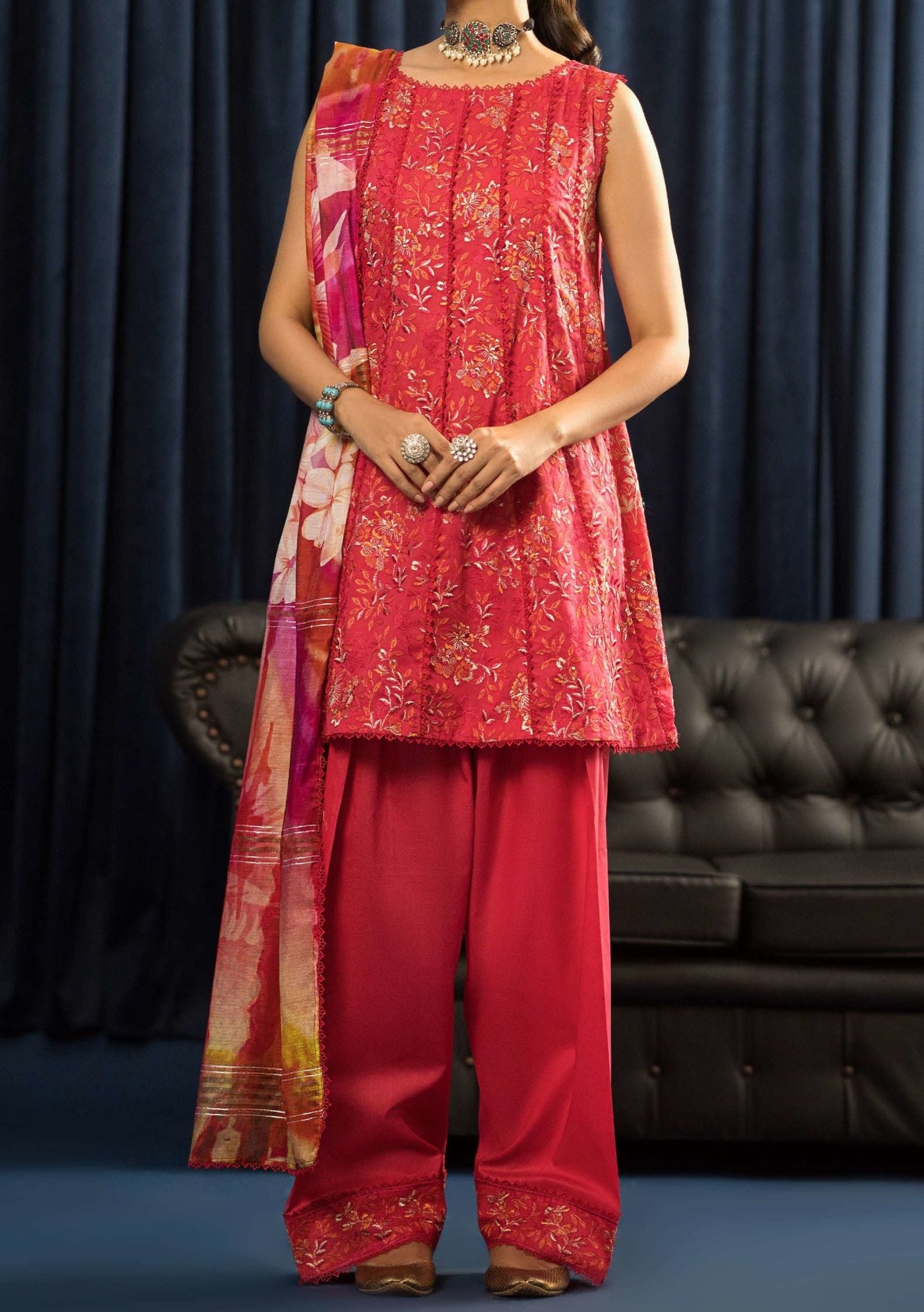 Binaas Taabir Ready Made Embroidered Printed Lawn - db26525