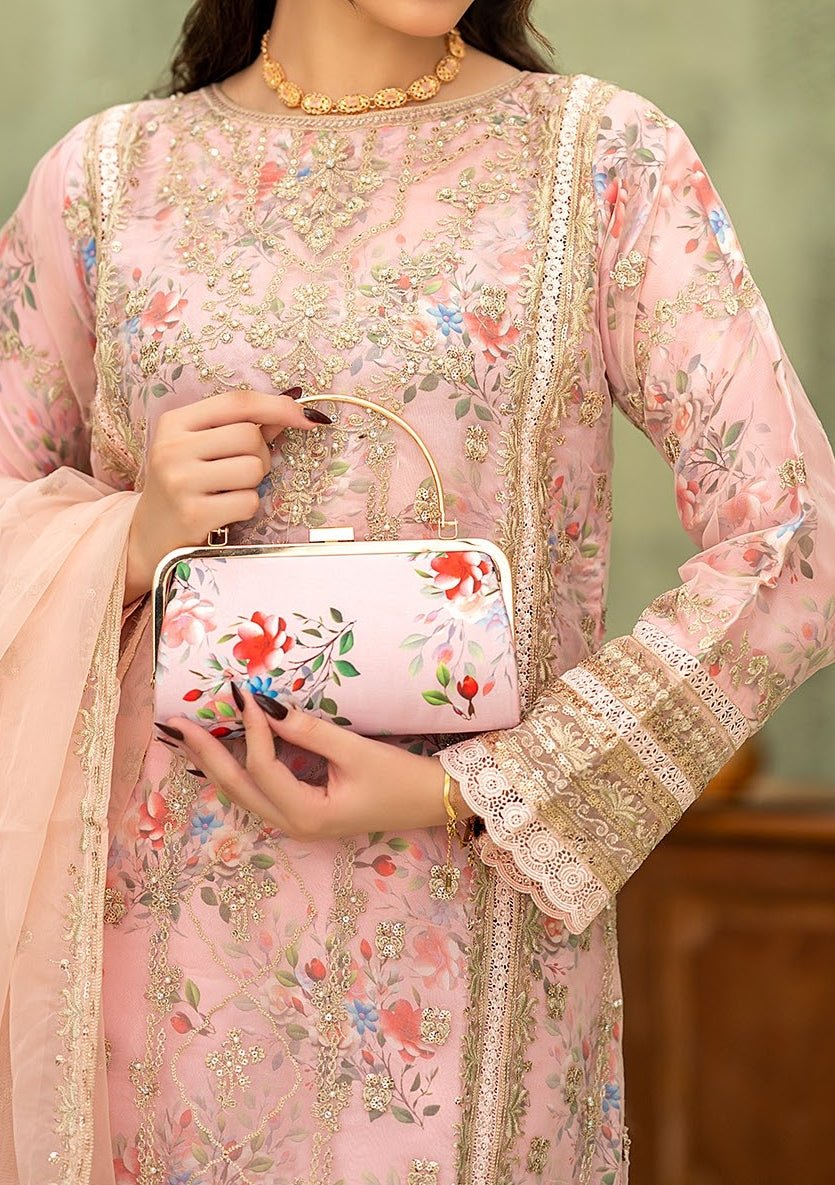 Bint - E - Noor Eshaline Embroidered Organza Dress - db29918