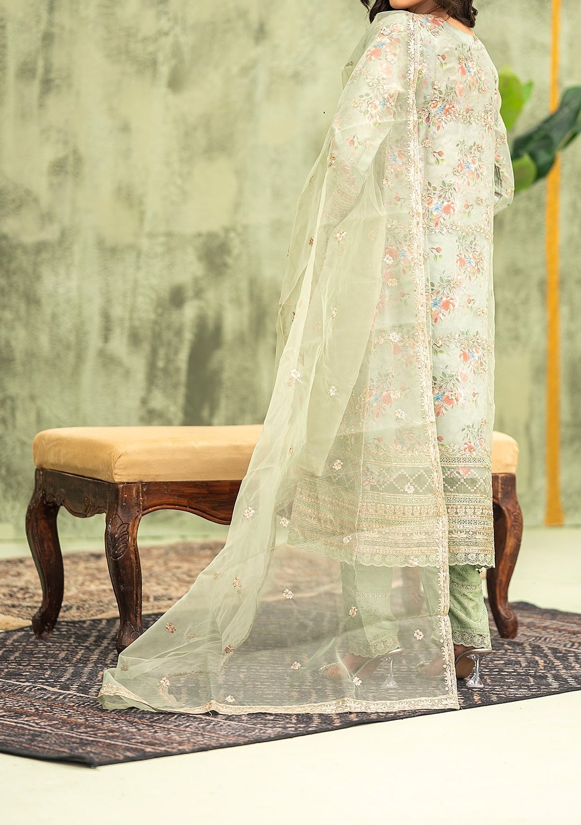 Bint - E - Noor Eshaline Embroidered Organza Dress - db29916