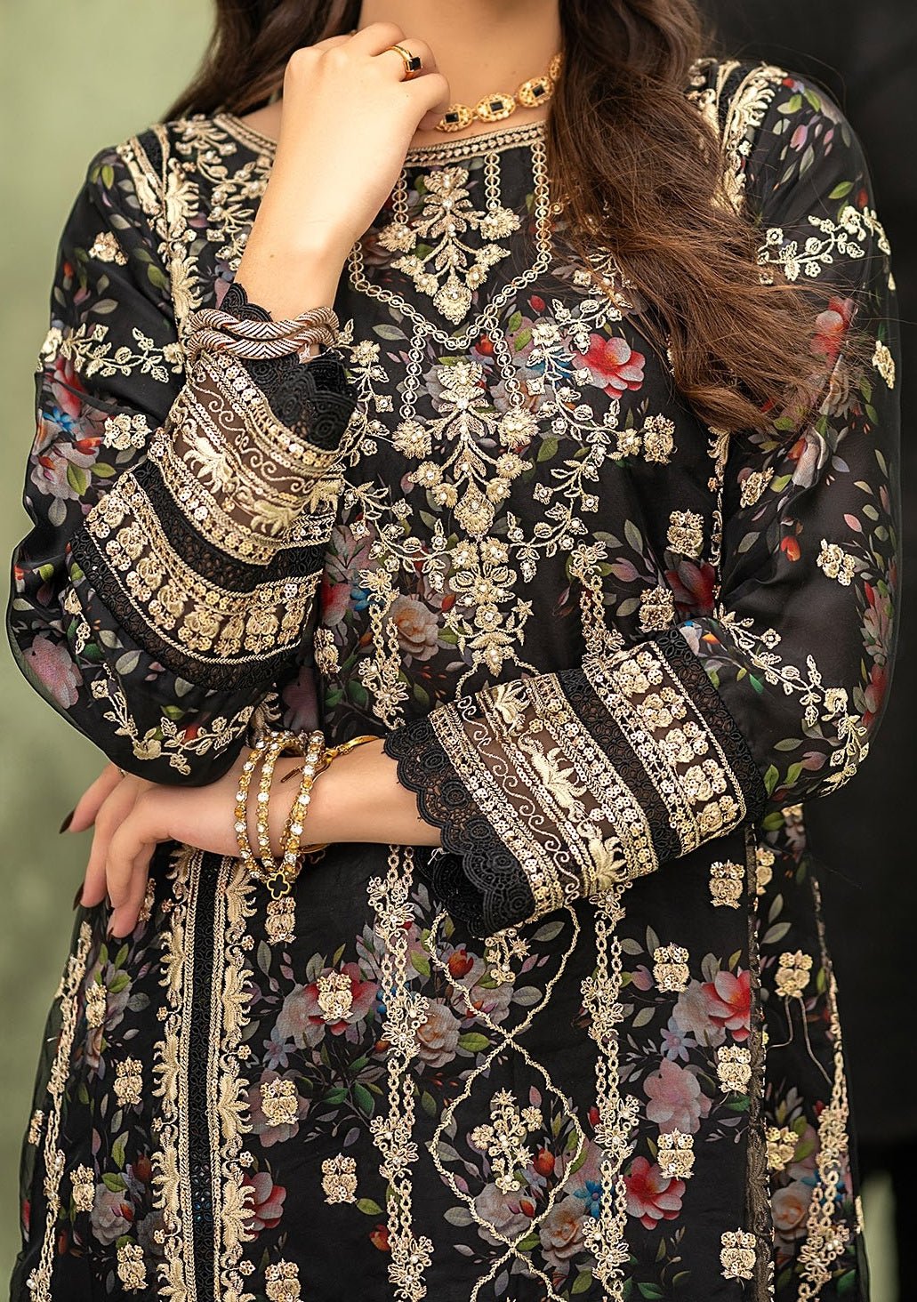 Bint - E - Noor Eshaline Embroidered Organza Dress - db29917