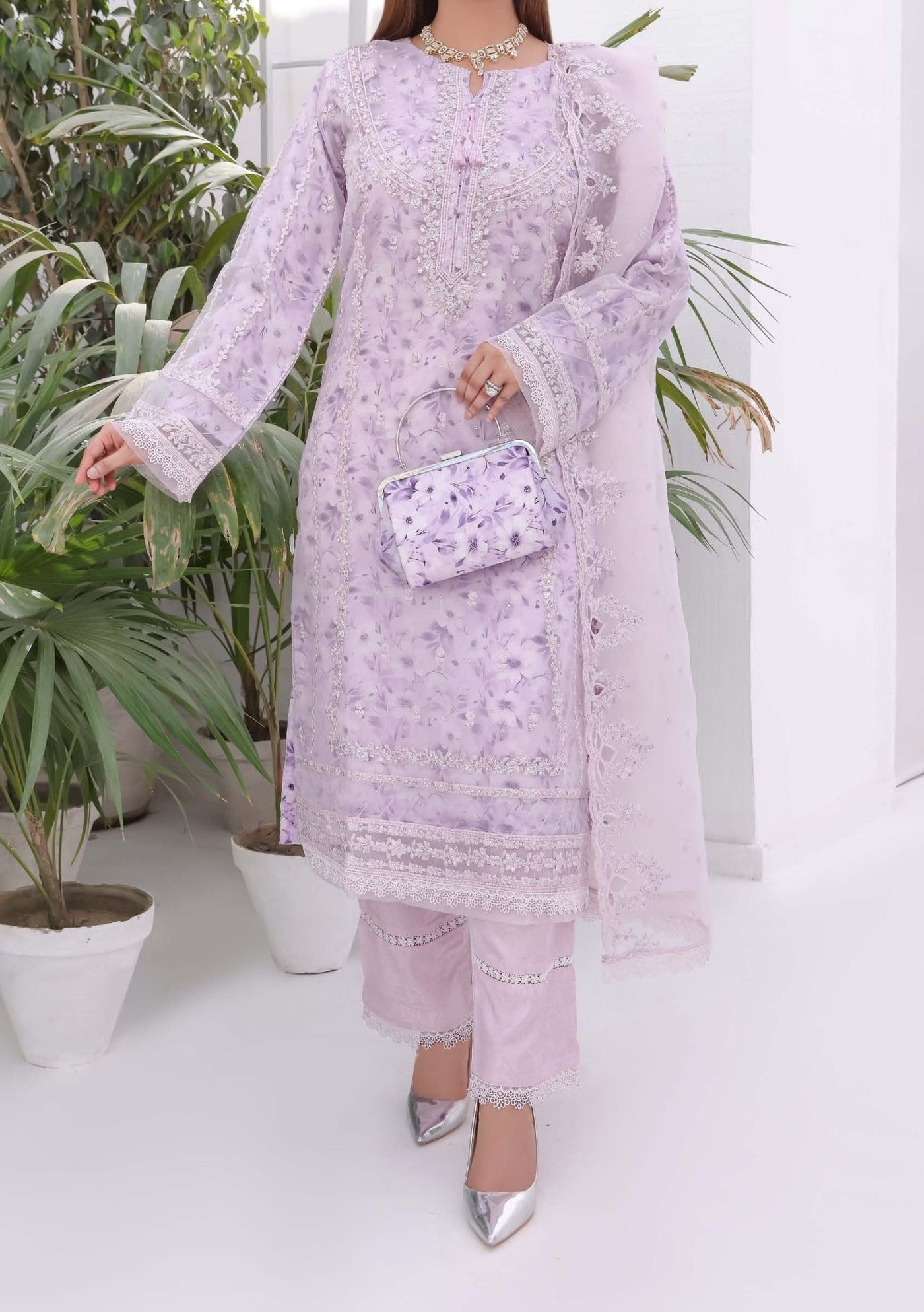 Bint E Noor Nafisa Embroidered Organza Dress - db28964