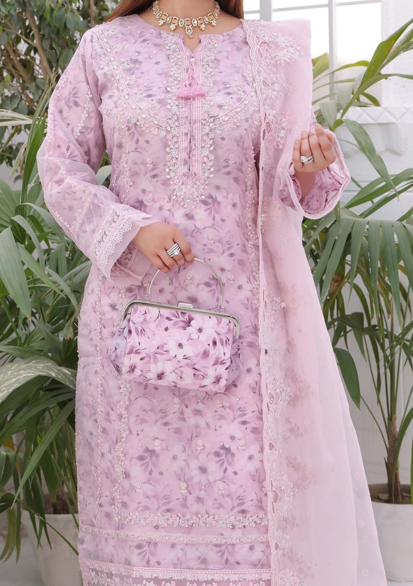 Bint E Noor Nafisa Embroidered Organza Dress - db28961