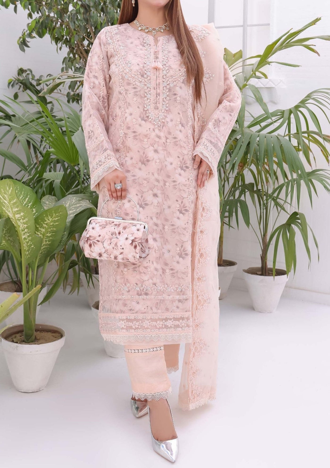 Bint E Noor Nafisa Embroidered Organza Dress - db28962
