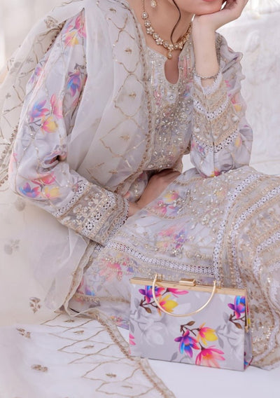 Bint E Noor Organza Dress With Accessories - db29150