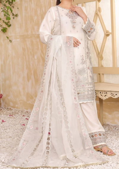 Bint - E - Noor Rania Embroidered Organza Dress - db29662