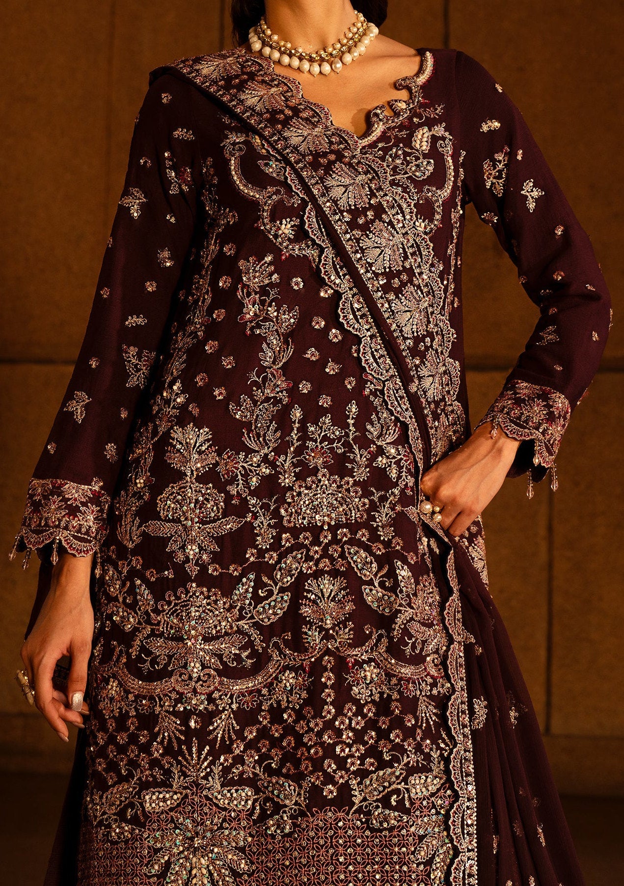 Emaan Adeel Adiba Pakistani Chiffon Dress - db27248