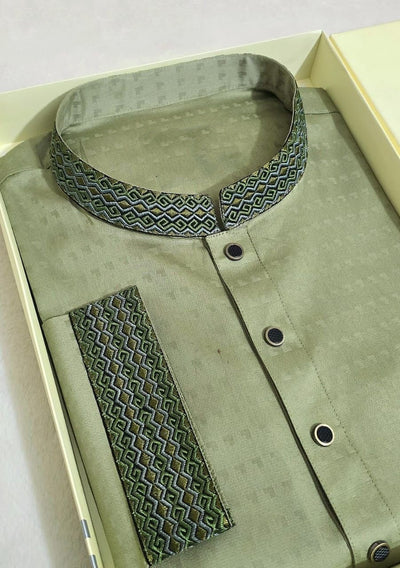 Embroidered Mixed Cotton Punjabi - db28572