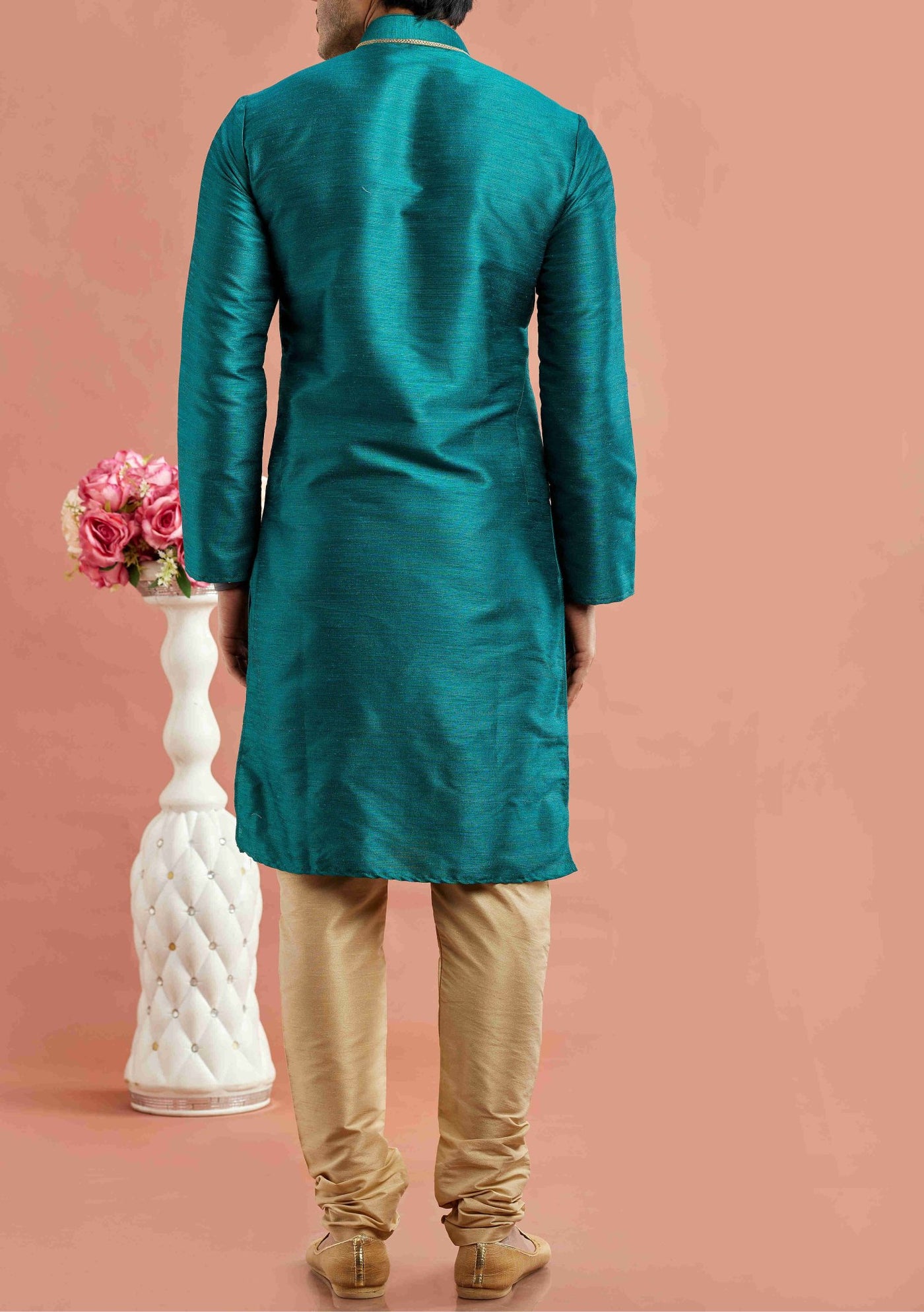 Embroidered Party Wear Jacquard Kurta Pajama Set - db28816