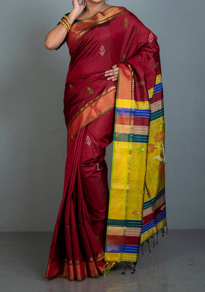 Exclusive Handwoven Katan Silk Saree - db27344