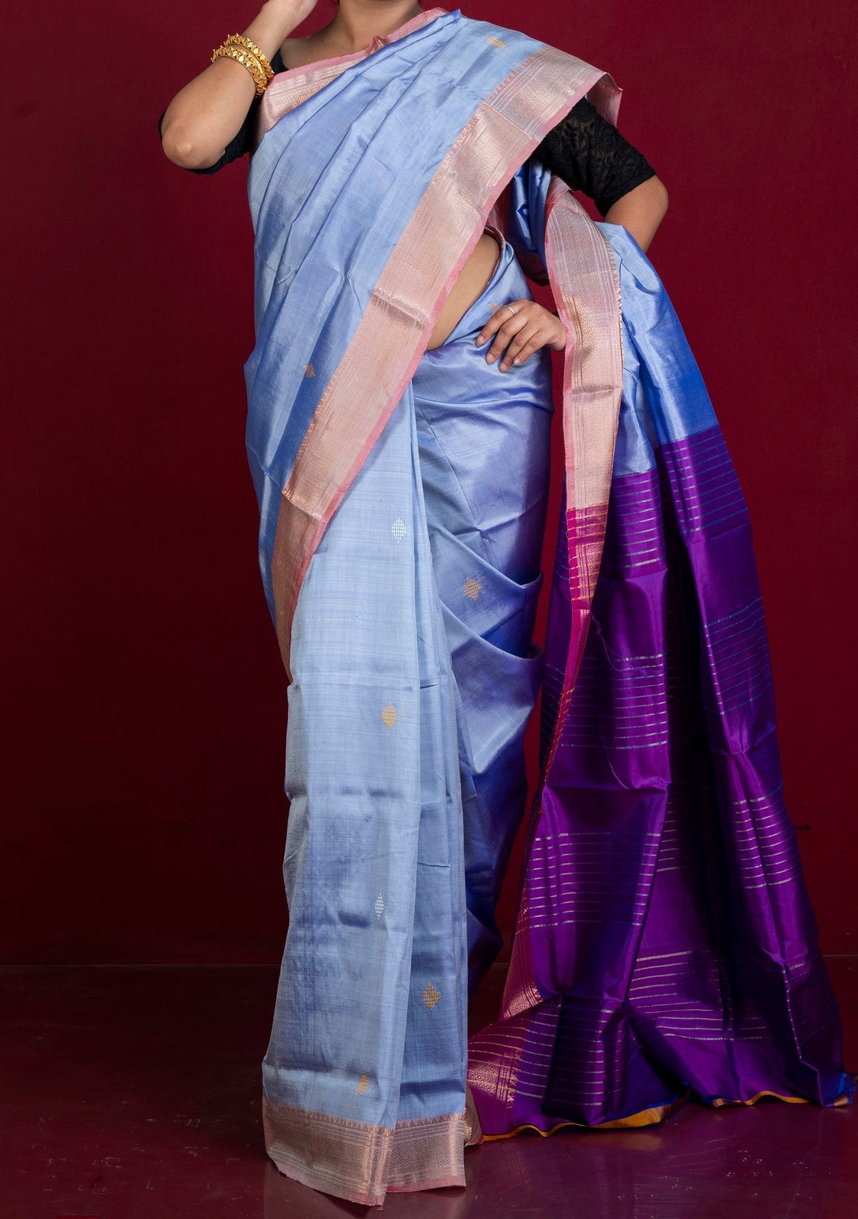 Exclusive Handwoven Katan Silk Saree - db27346