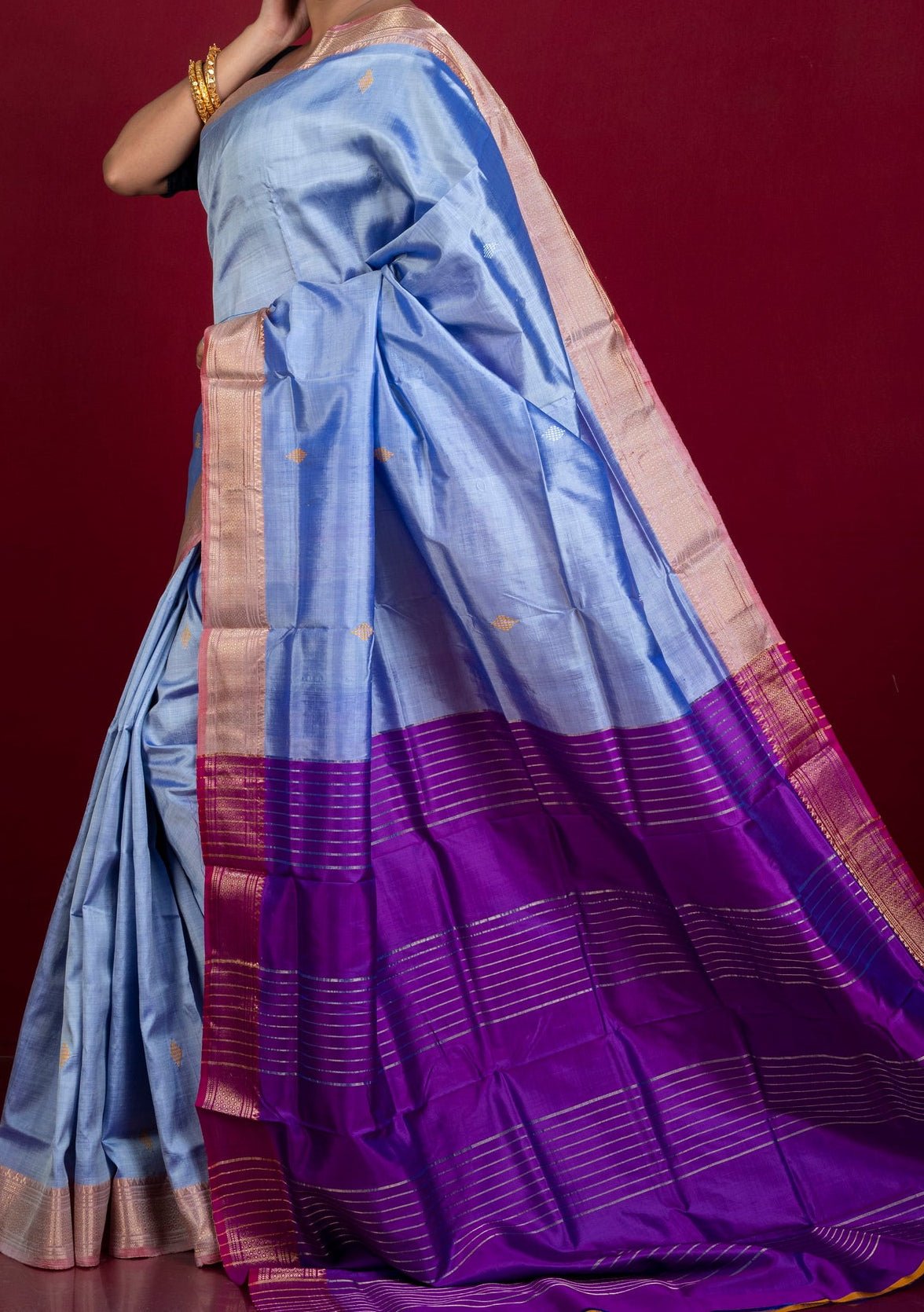 Exclusive Handwoven Katan Silk Saree - db27346