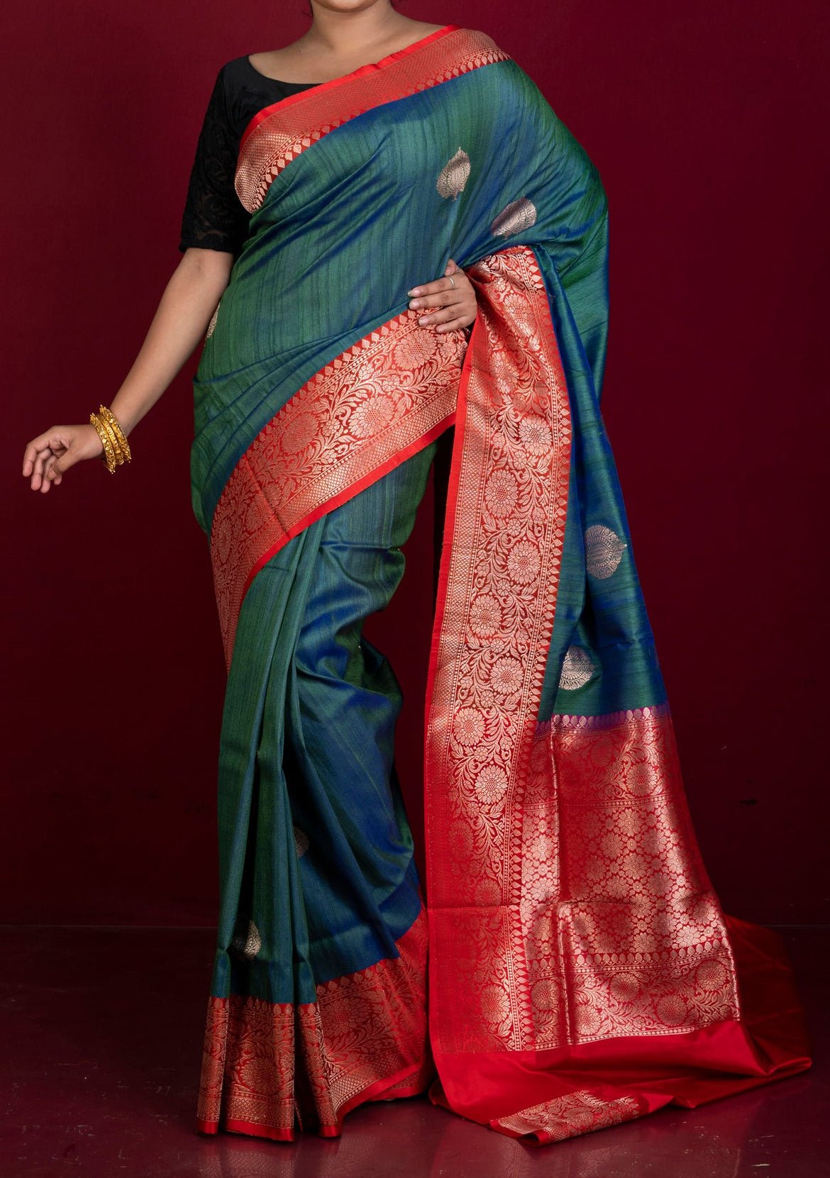 Exclusive Handwoven Tussar Banarasi Silk Saree - db27343