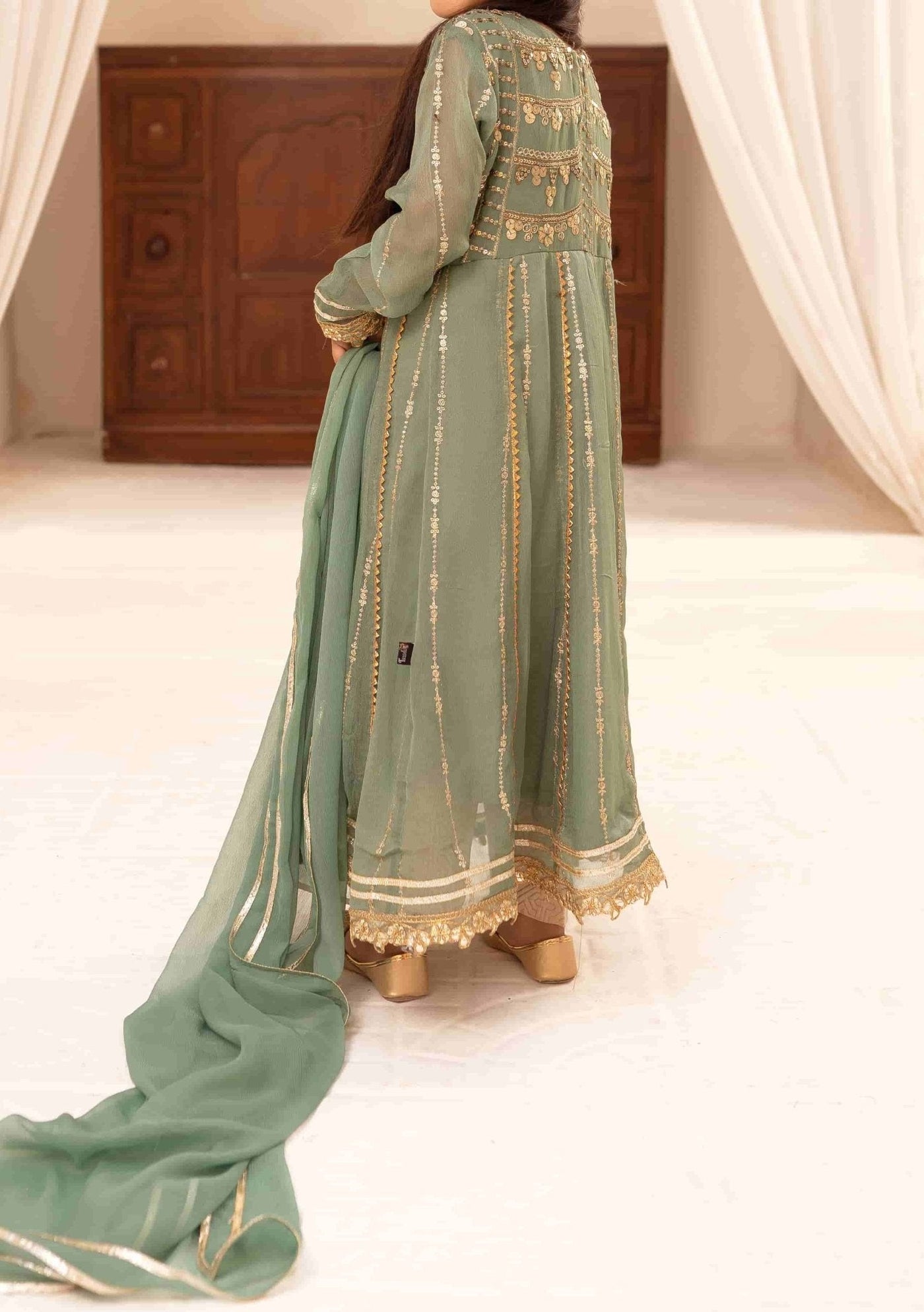 Girl's Ready Made Pakistani Chiffon Anarkali - db25787