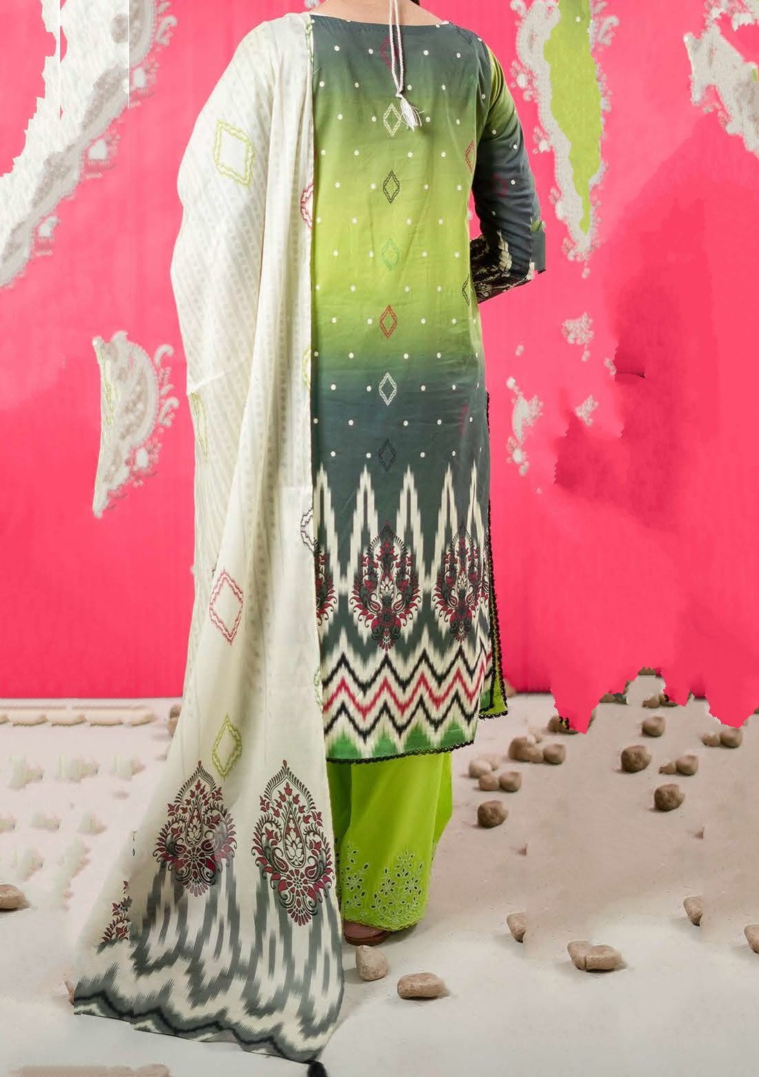 Gulljee Naqsh Ready Made Embroidered Printed Lawn - db26368