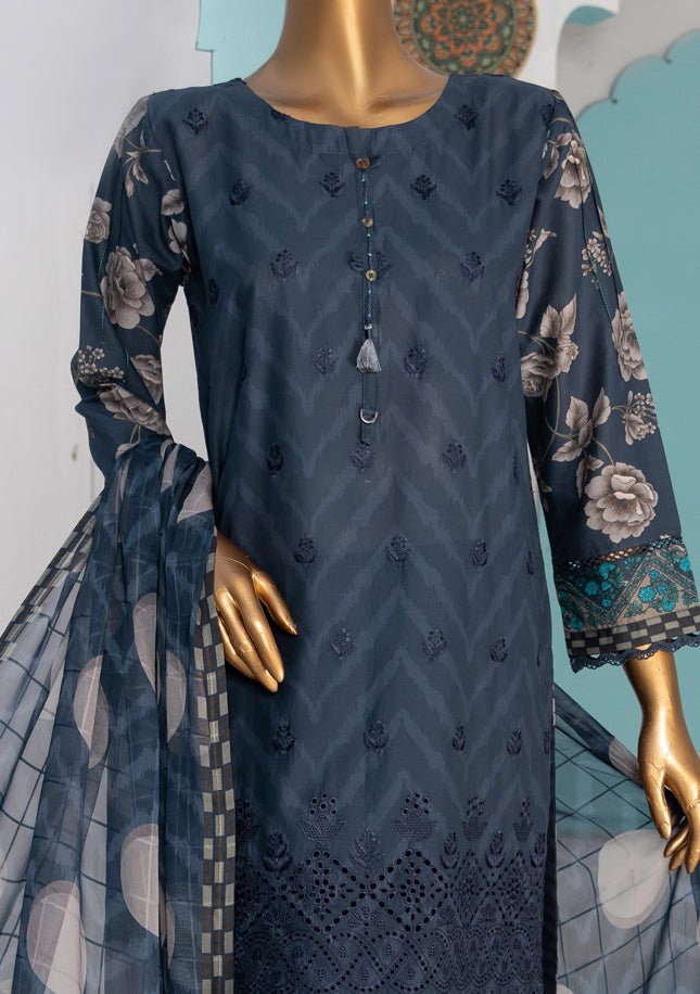 HZ Designer Heavy Embroidered Printed Lawn Dress - db26480