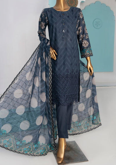 HZ Designer Heavy Embroidered Printed Lawn Dress - db26480