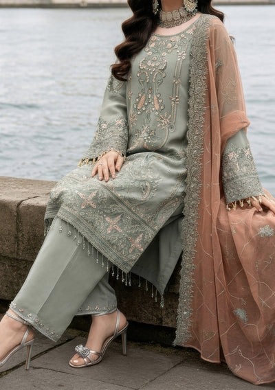Imrozia Mehr e Mah Pakistani Luxury Chiffon Dress - db30343