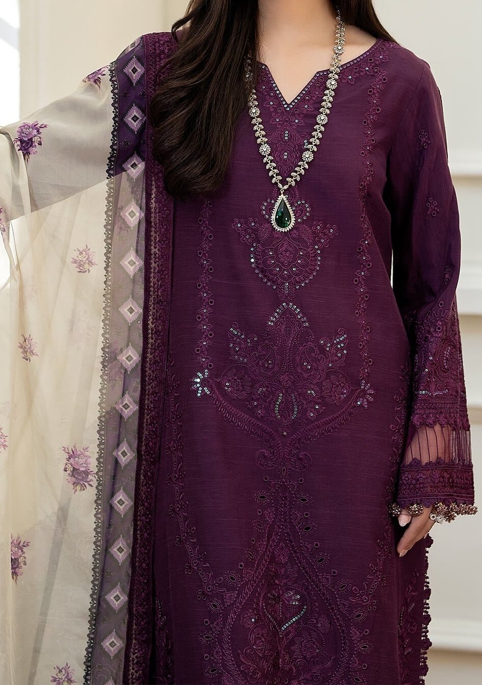 Imrozia Zebrang Pakistani Luxury Silk Dress - db27489