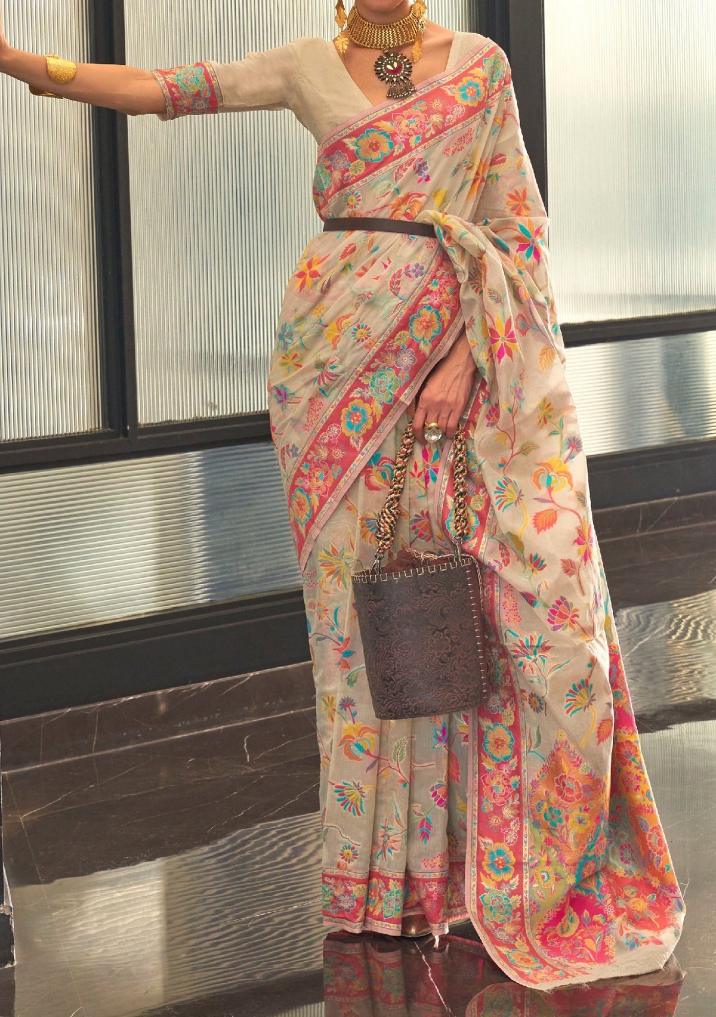 Kabira Designer Premium Kashmiri Silk Saree - db28304