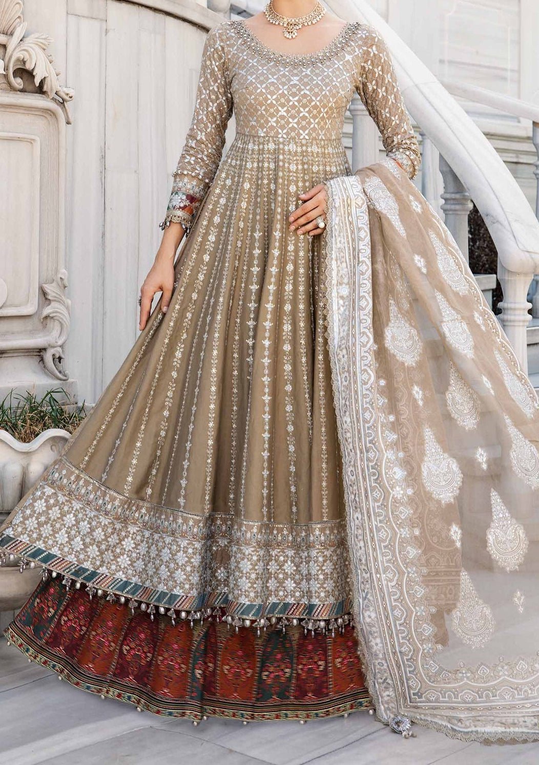 Maria.B Embroidered Pakistani Luxury Lehenga Suit - db28646