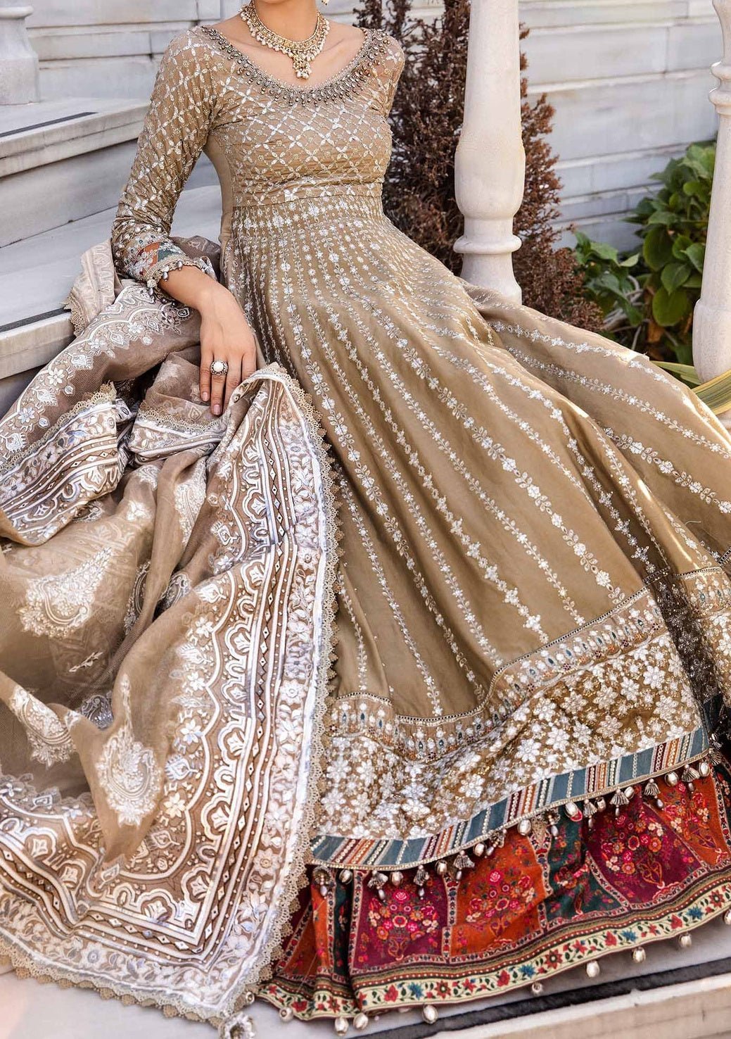 Maria.B Embroidered Pakistani Luxury Lehenga Suit - db28646