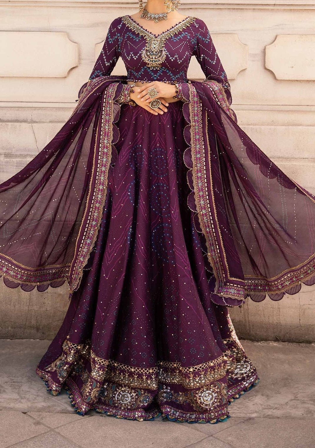 Maria.B Embroidered Sateen Pakistani Lehenga Choli - db27229