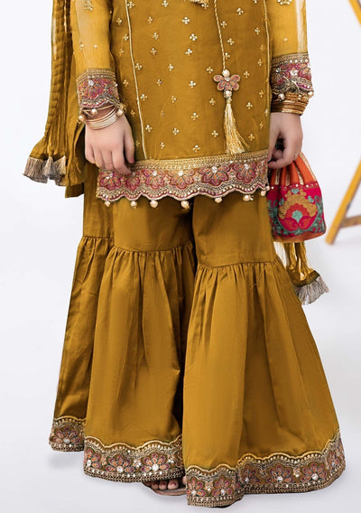 Maria.B Girl's Embroidered Organza Sharara Suit - db25849