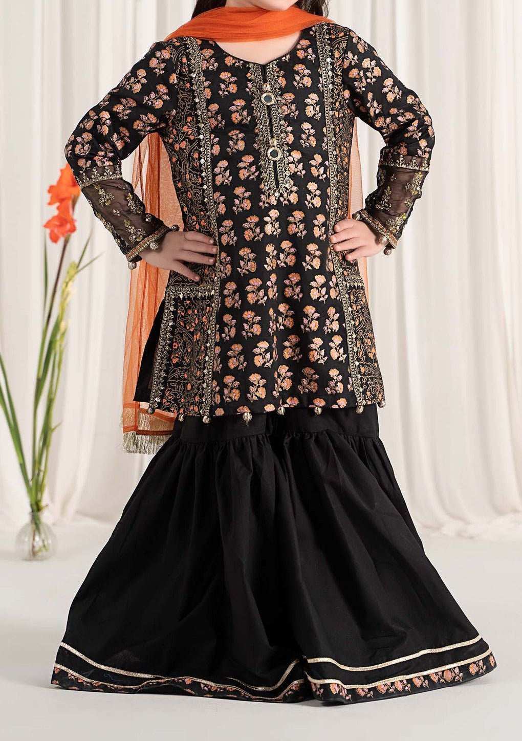 Maria.B Girl's Embroidered Sharara Suit - db28833