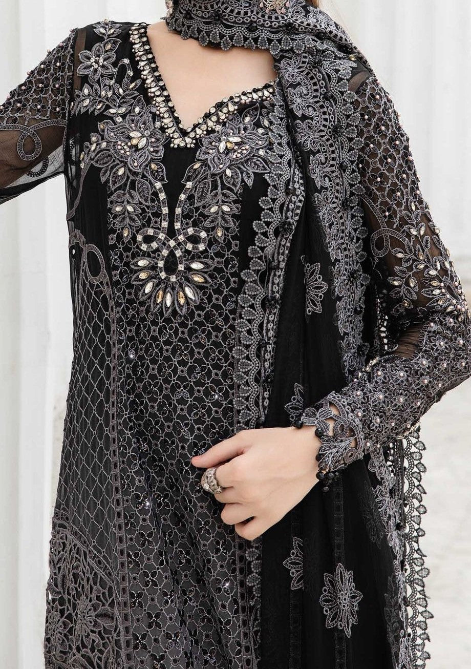 Maria.B Pakistani Luxury Embroidered Chiffon Dress - db28642