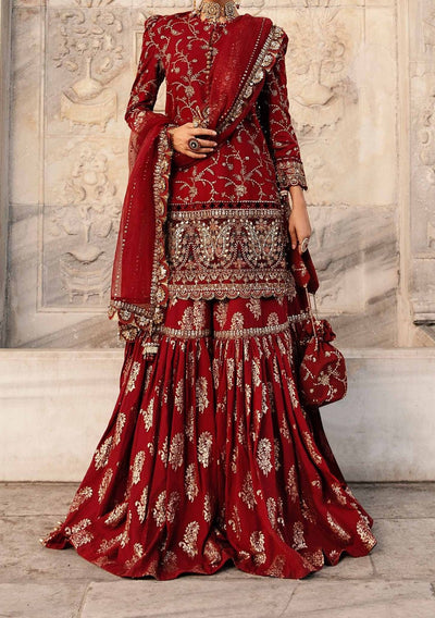 Maria.B Pakistani Luxury Embroidered Sharara Dress - db27236