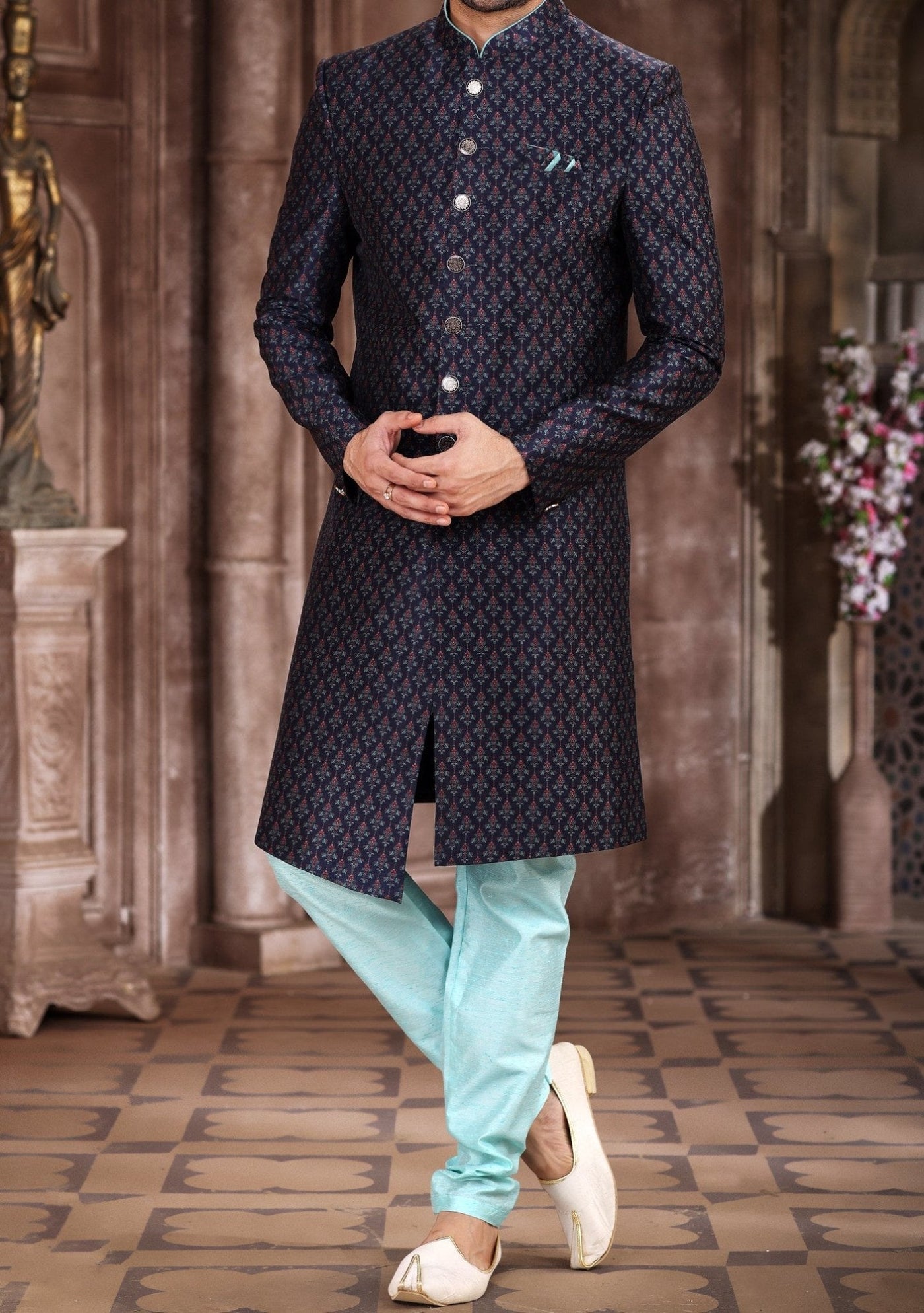 Men's Indo Western Party Wear Sherwani Suit - db27053