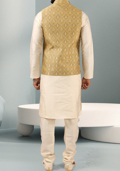 Men's Party Wear Kurta Pajama With Waistcoat - db25773