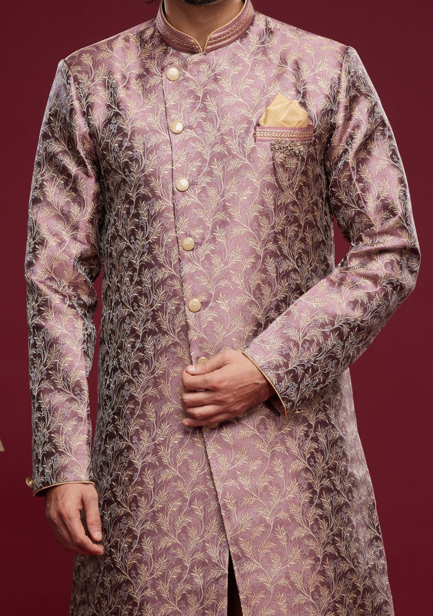 Men's Semi Indo Western Party Wear Sherwani Suit - db25768