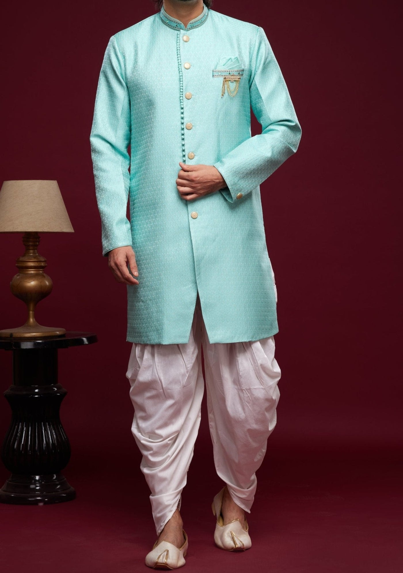 Men's Semi Indo Western Party Wear Sherwani Suit - db25767